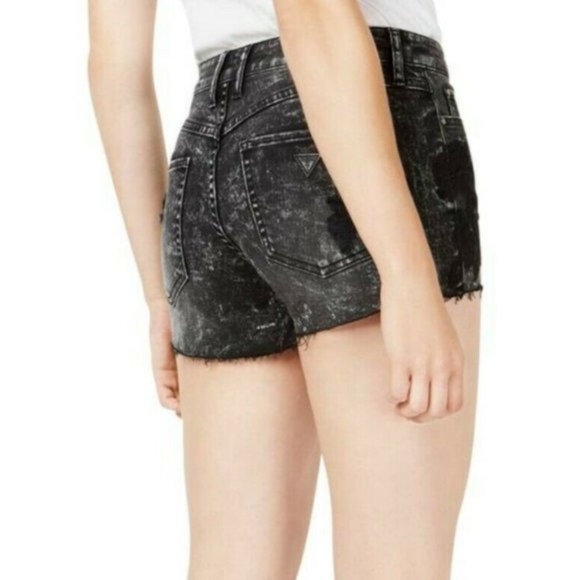 New GUESS Women High Rise Embroidered Shorts SZ 27 - Picture 1 of 6